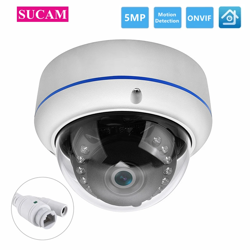 5MP IP Fisheye Camera Indoor ONVIF Home Security Surveillance 5MP 180 Degree Dome POE Network Camera Motion Detection