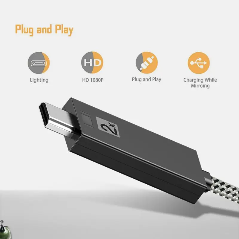 Для IPhone на Высокое разрешение hdmi Plug-and-игровой адаптер Соединительный шнур проводной экранный преобразователь