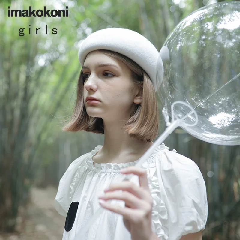 Платье Imakokoni женское в белый горошек Длинное свободное оригинальное японском