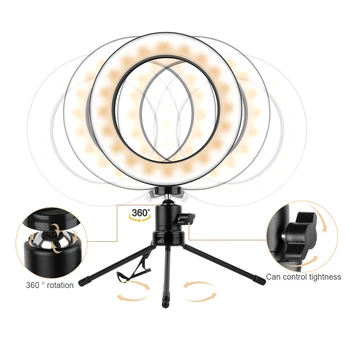 

6.2 inch LED Ring Light Photography Video Lights Profissional LED Selfie Ringlight anillo de luz Photography Lighting Live Light