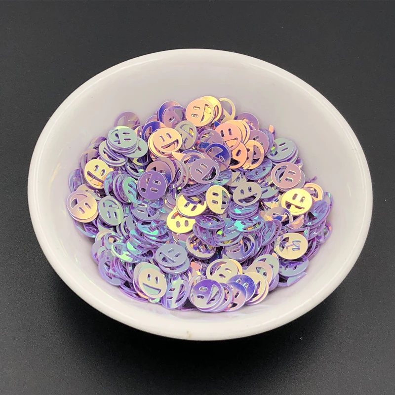 

10g/Pack 6mm Golden Light Effect Smiling Face Shape Sequins PVC Paillettes DIY Wedding Costume Craft Lentejuelas Accessories