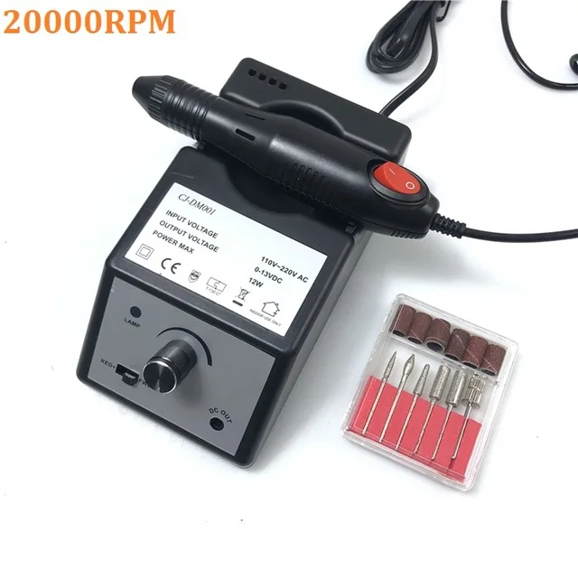 2000RPM Black RainSolid 30000 об/мин Pro Электрический Фрезер для ногтей, сверлильный станок аппарат для маникюра и педикюра, фрезер с резак сверление ногтей Арт Набор инструментов - Цвет: 2000RPM Black