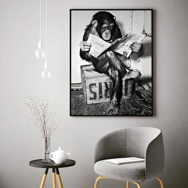 FUNNY MONKEY MEME' Poster, picture, metal print, paint by Adam Project