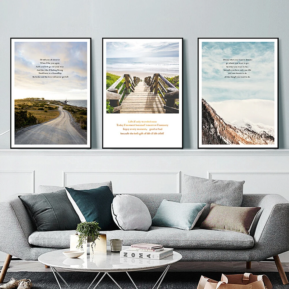 

Nordic Seaside Scenery Wall Art Canvas Painting Nordic Posters And Prints Home For Living Room Bedroom Decor