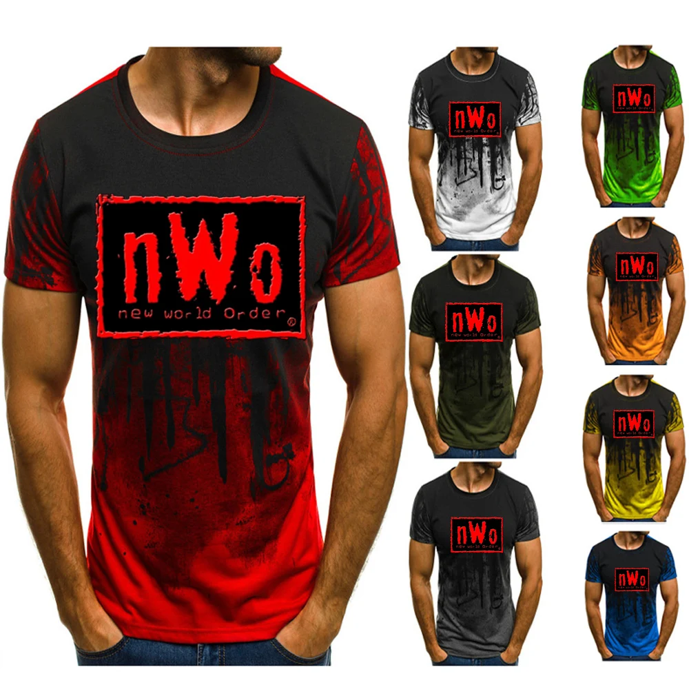 Новые мужские WCW борьбы NWO новый мир чернила Wolfpac черная футболка Брендовые топы