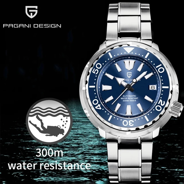 PAGANI DESIGN Men's Automatic Mechanical Watch NH35 Sapphire Glass Ceramic Bezel Tuna Diver Men Watch 30Bar Waterproof Luminous 1