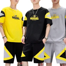 Men's Summer Cotton High Quality T Shirts and Shorts Set Uniform Sweatsuits Track Suit Men's Sets Men's Summer Cotton High Quality T Shirts and Shorts Set Uniform Sweatsuits Track Suit Men's Sets