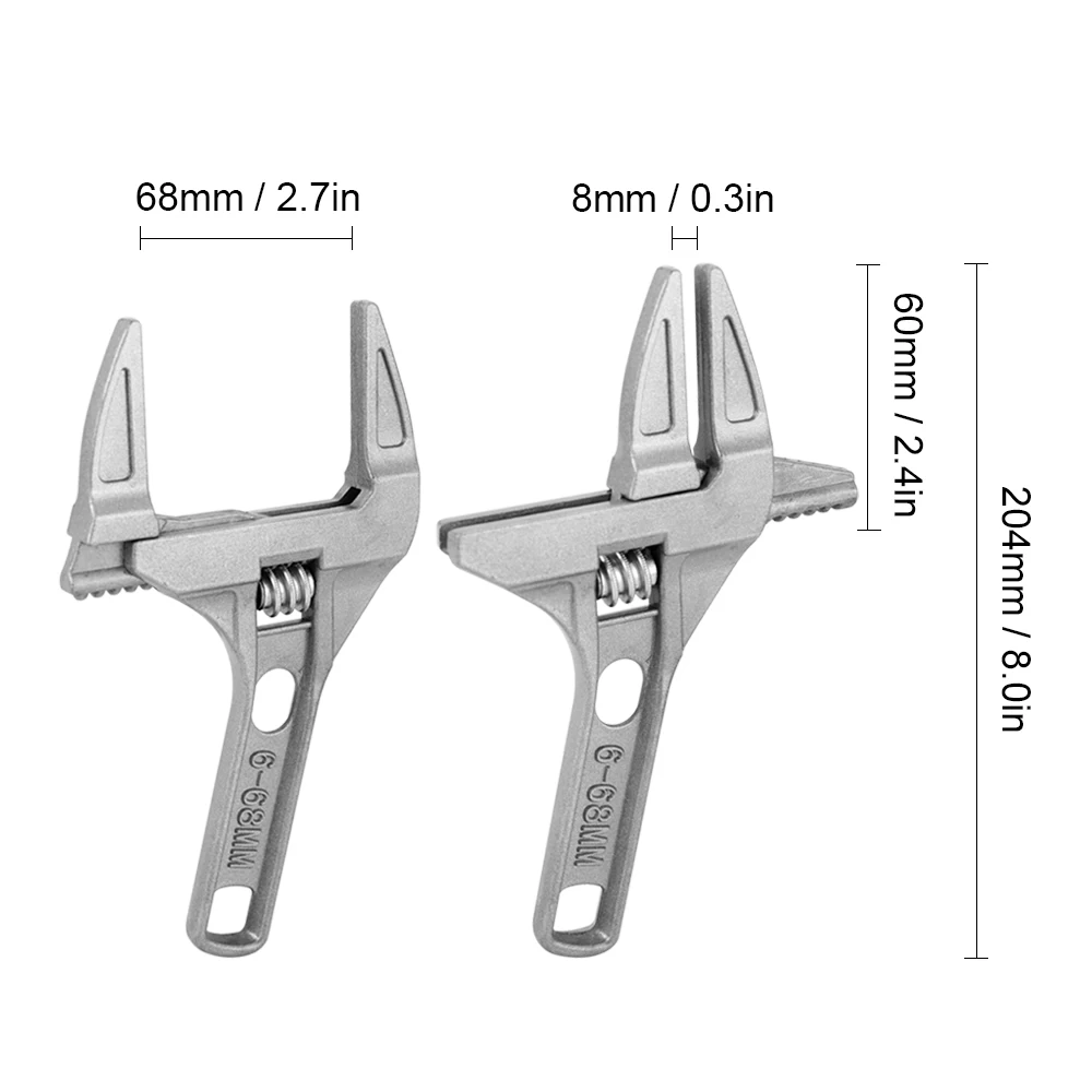Aluminum Alloy Multifunctional Adjustable Bathroom Wrench Universal Spanner with Large Opening Hand Tools
