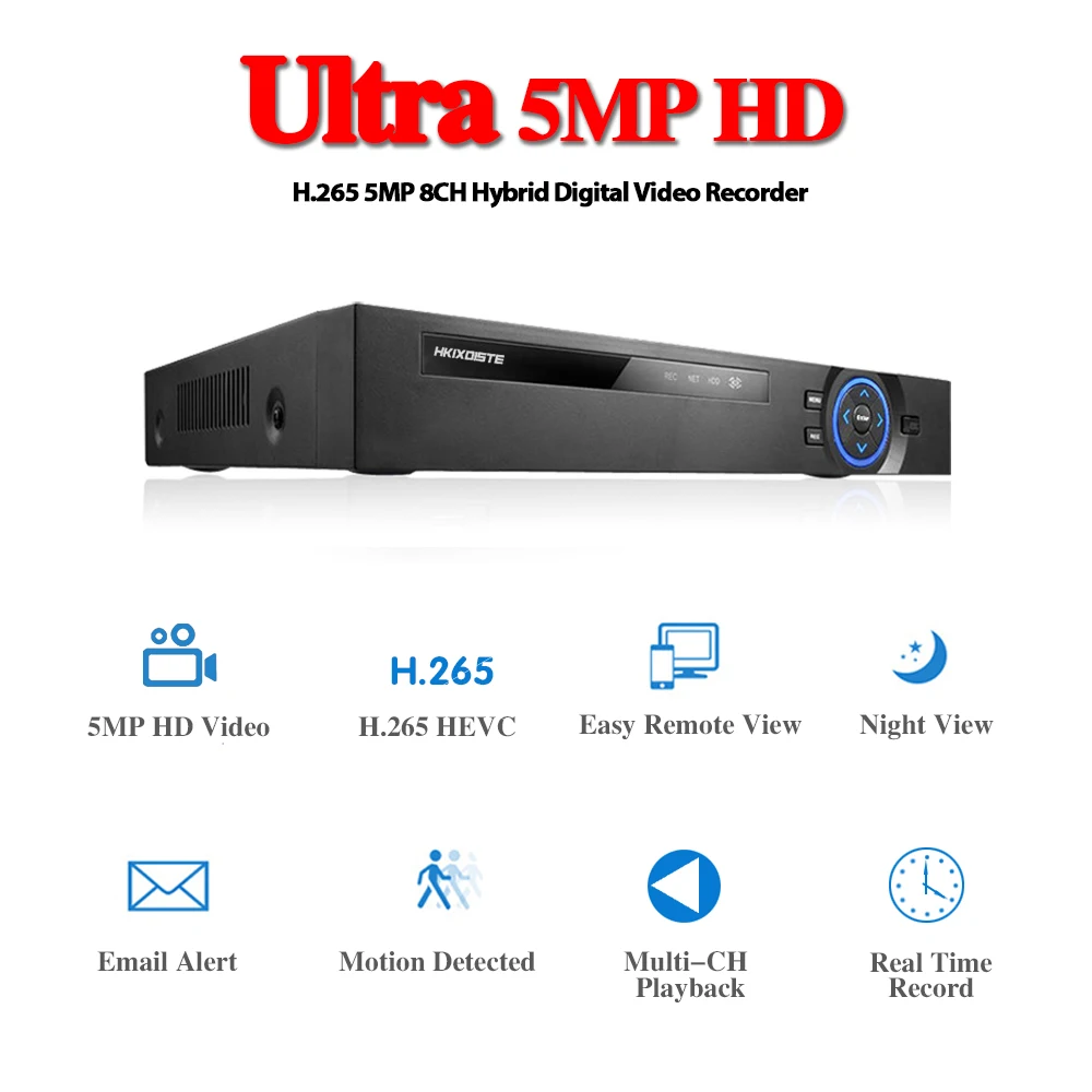 4CH/8CH/16CH AHD CCTV DVR H.265 5MP/4MP AHD CVI TVI аналоговая IP камера A5 5MP 4.0MP Гибридный видео рекордер 4K видео выход