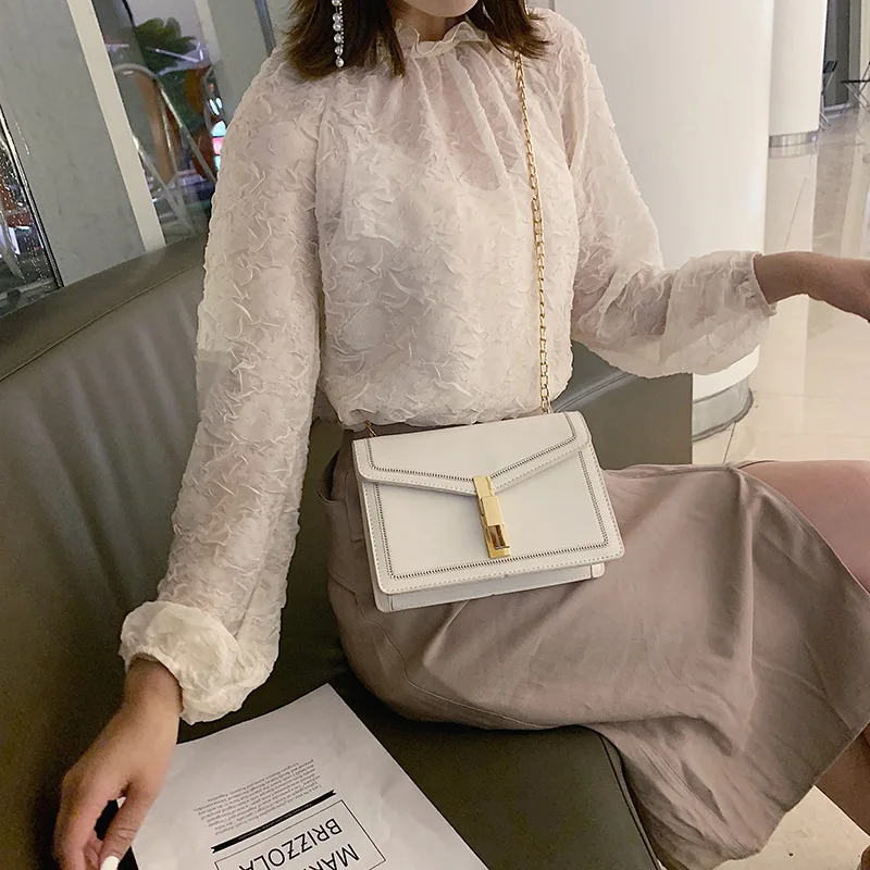 

Summer New Arrival Textured Bag Women's 2019 New Style Korean-style Versatile Shoulder Fashion Chain Silk Scarves Square Sling B