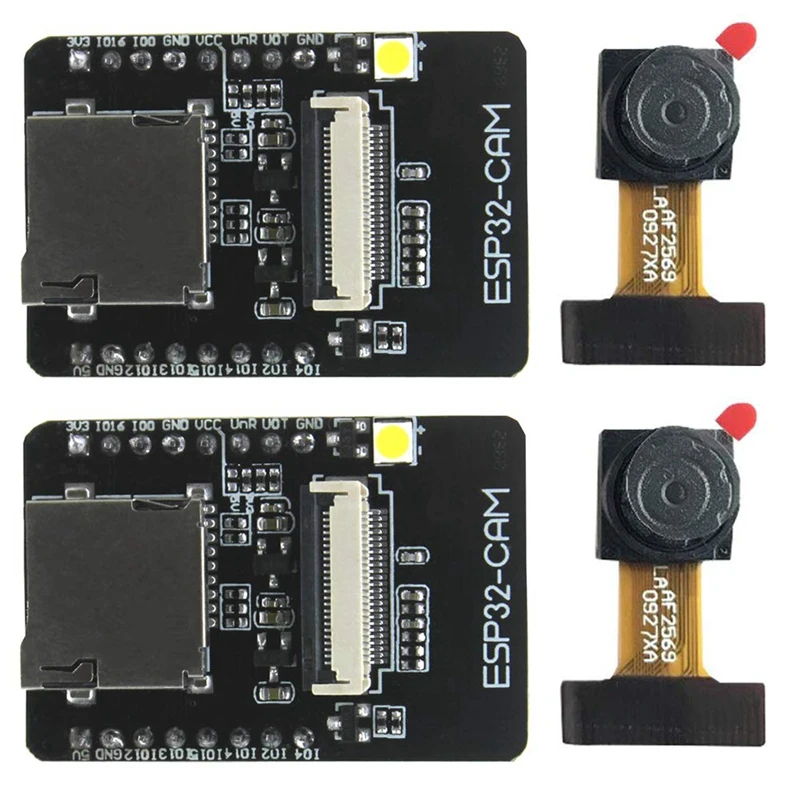 

2 Set Esp32-Cam Camera Wifi + Bluetooth Module 4M Psram Dual-Core 32-Bit Cpu Development Board With Ov2640 2Mp Camera Module Sup