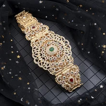 Изысканный марокканский стиль, регулируемая длина, ювелирные изделия для тела, цепочка на талию, женский, полный, с бриллиантами, выдолбленный, Стильный серебряный металлический ремень