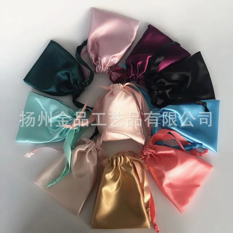 

Real Silk Cloth Eye Patch Bag Satin Gift Drawstring Top Double Pull Drawstring fang can si Bag Cosmetics Sample Storgage Bag
