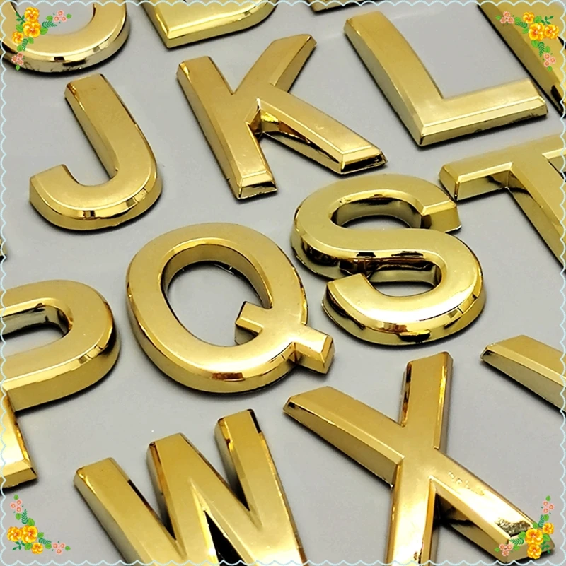 Description Picture 5 of itemDoor Plate Golden Color House Number 5CM Decorative Letters & Numbers Customized ABS Plastic Mailbox Address Sticker Label Sign