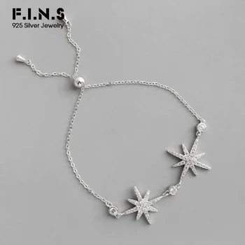 

F.I.N.S Korea Style Woman S925 Sterling Silver Fashion Handmade Cylinder Beaded Charm Bracelets for Women Slim Chain Bracelet
