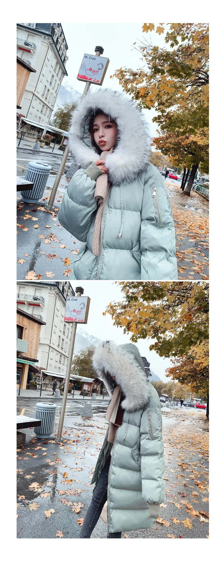 Одежда на Хлопчатобумажной Подкладке для фотосессии, женская зимняя куртка средней длины, стиль, Толстая куртка свободного кроя в Корейском стиле для студентов