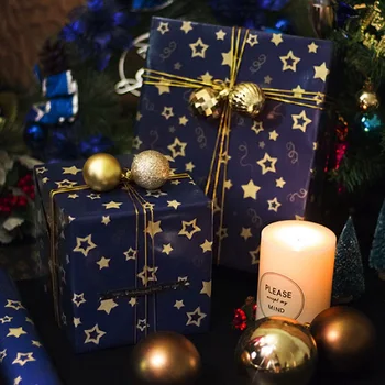 

Simple And Generous Christmas Gift Wrapping Small Stars, Christmas Trees, Snowflakes, Christmas Special Wrapping Paper