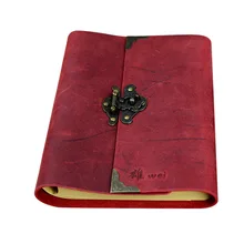 Ретро Кожаный Блокнот из воловьей кожи с замком для ноутбука ручной работы для путешествий креативный блокнот Kraftpaper внутренние страницы