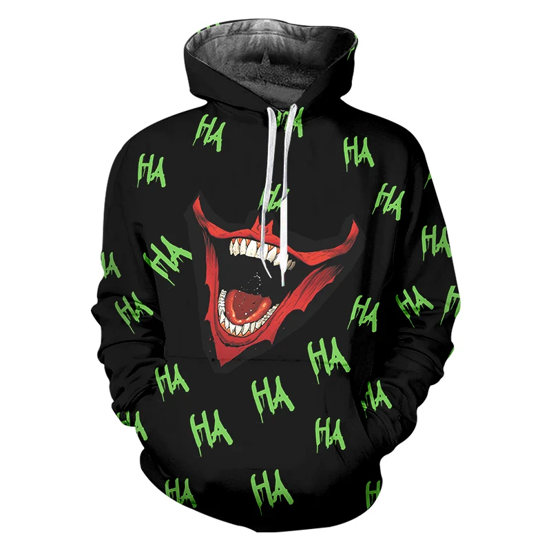 Haha Joker 3D Sweatshirt Hoodies Fashion Men Women Hip Hop Funny Autumn Streetwear New 