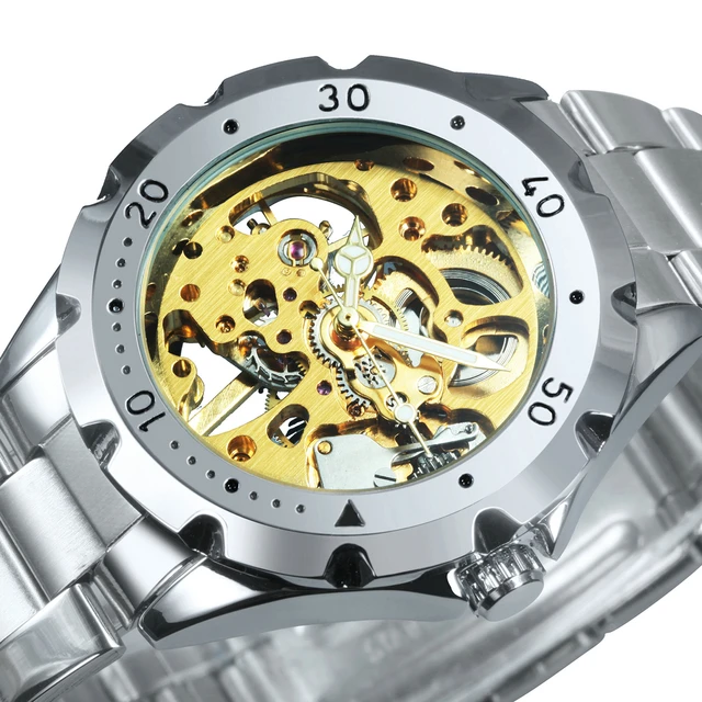 Reloj automático de acero inoxidable para hombre, cronógrafo de pulsera  mecánico de lujo, de la mejor marca, cuadrado, resistente al agua, 2023 -  AliExpress