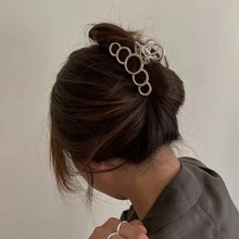 

Temperament Hair Accessories Trendy Retro Hairpin French Style Circle Shark Clip Stylish All-match Style Simple Metal Hair Clip