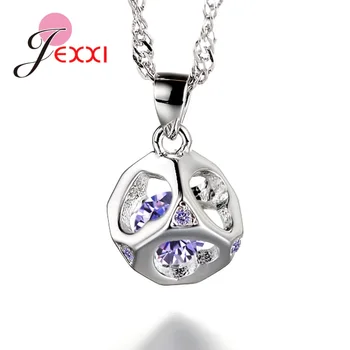 

New Korean Trendy 925 Sterling Silver Cubic Crystal Pendant Necklace For Women Collares De Moda Cubic Zircon Chain Necklace