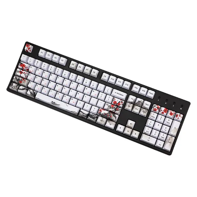 

5 Sides Dye-Sublimation 108 Keys PBT OEM Profile Keycap Wangjiang Plum Blossom B95D