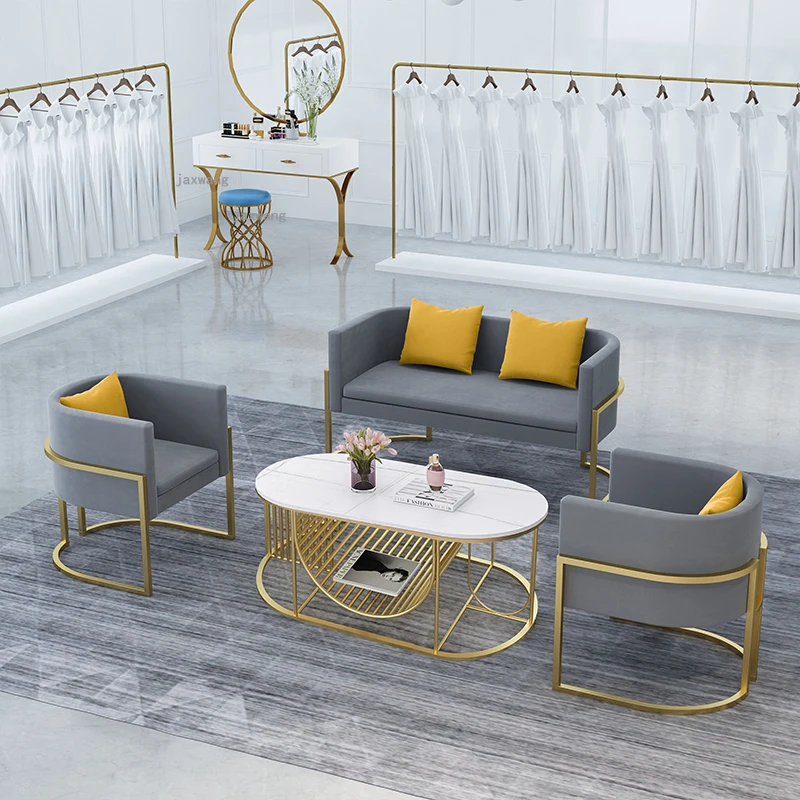 Clothing Store Small Apartment Leisure Sofa Simple Modern Hotel Lobby Table Chair Nordic Fabric Living Room Home Furniture Sofas
