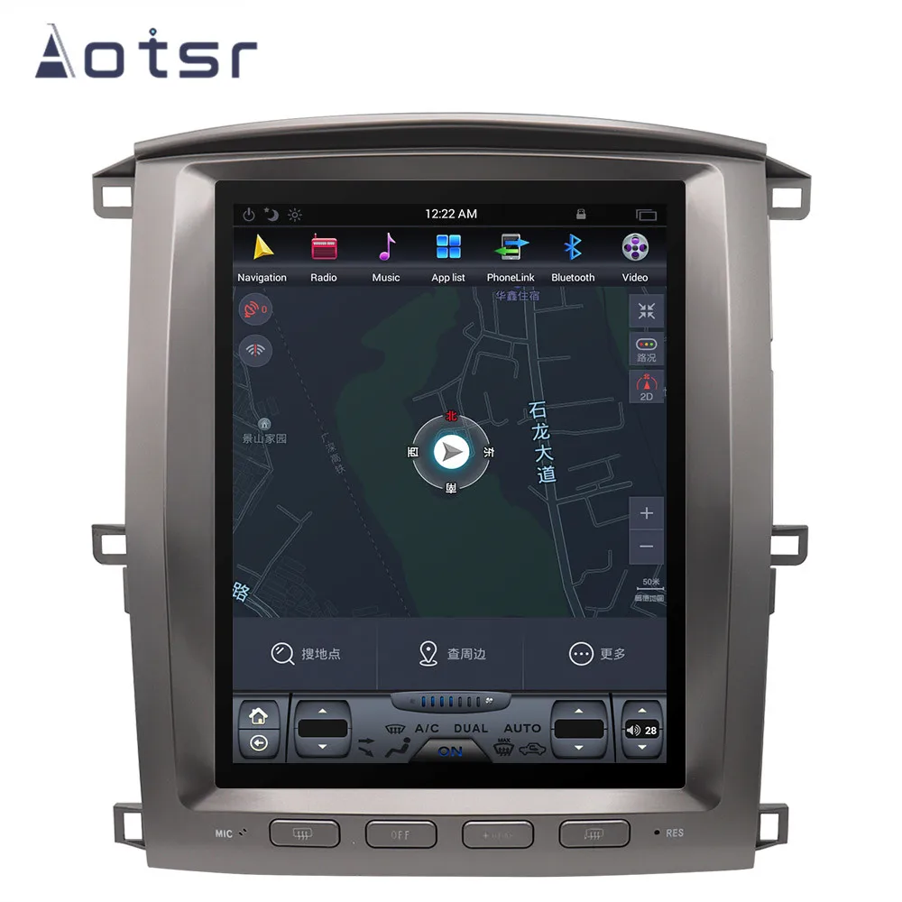 AOTSR 12,1 дюймов Android 8,1 стиль Tesla HD экран Автомобильный gps-навигатор для Lexus LX 470 2002-2007 головное устройство мультимедийный плеер