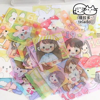 

96 Pcs/Lot Kawaii Girl Daily Payment Series Loose Leaf Memo Pads Cartoon Cute Sulfuric Acid Paper Material Daily Plan Memo Pads