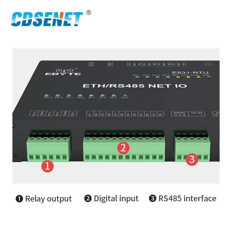 Digital Quantity RS485 Ethernet Interface Modbus TCP RTU Relay Output Wireless Transceiver Radio Modem 4