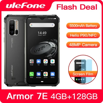 Перейти на Алиэкспресс и купить Ulefone Power 7E Водонепроницаемый прочный смартфон Android 10 4 Гб + 128 ГБ NFC Helio P90 IP68 5G WI-FI 5500 мАч сотовый телефон мобильный телефон