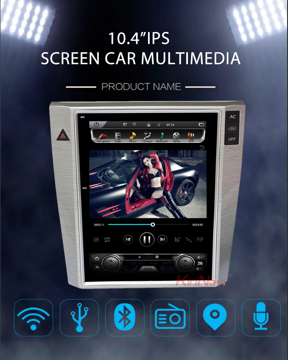 KiriNavi Tesla стиль вертикальный экран 10,4 ”1Din Android 8,1 Автомагнитола для Volkswagen VW Magotan автомобильный dvd-плеер gps навигация 4G