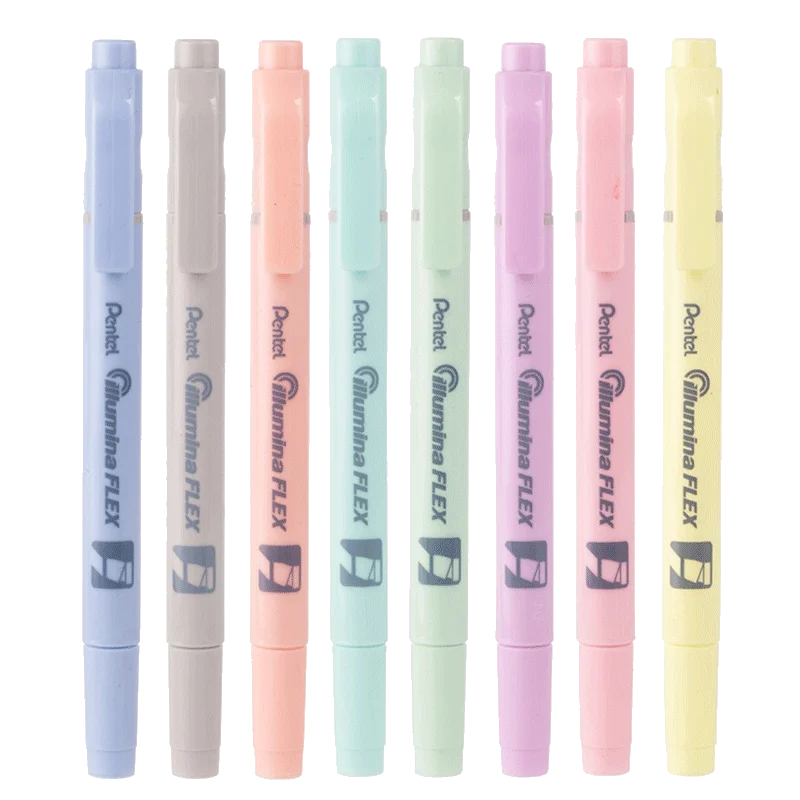 일본 펜텔 SLW11P 세트 마카롱 8 색 더블 펜촉 형광펜 마커 펜 소프트 팁 펜 학용품, 일본산 펜텔 더블펜촉