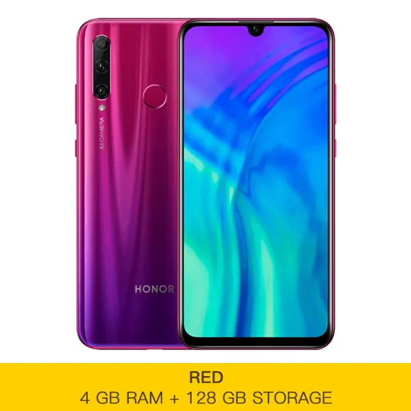 Honor 20i мобильный телефон Kirin 710 4 Гб 6 ГБ ОЗУ 64 Гб 128 ГБ 256 Гб ПЗУ Android 9,0 4G LTE 6,21 ''экран 32,0 МП распознавание лица - Цвет: 4G 128G Red