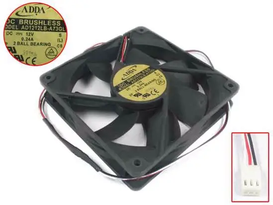 Охлаждающий вентилятор для сервера ADDA AD1212LB A73GL S DC 12V 0.24A 120x120x25 мм|square fan|server fandc fan 12v