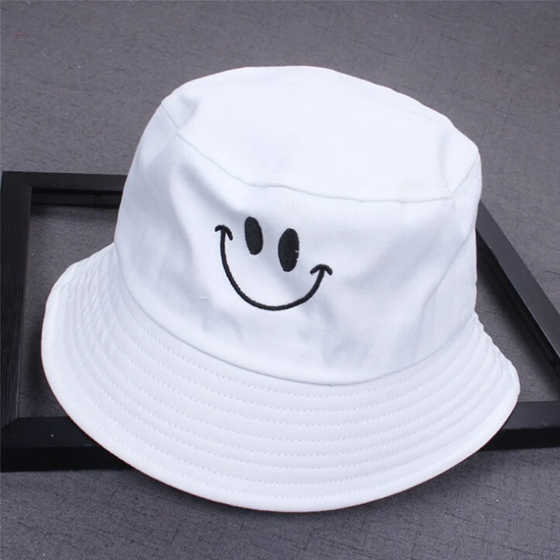 1PC Women Smile Bucket Hat Double Sided 