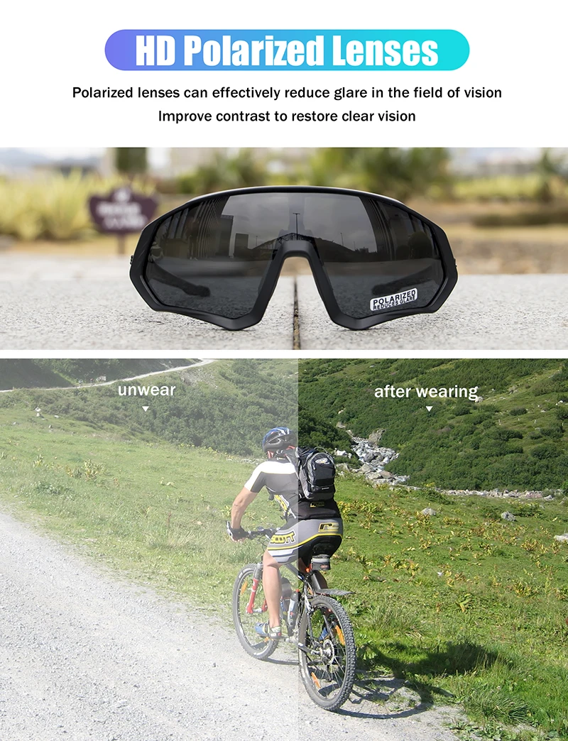 Riding Cycling Sunglasses Mtb Polarized Sports Cycling Glasses Goggles Bicycle Mountain Bike Glasses Men's Women Cycling Eyewear