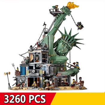

11252 3260Pcs Big Movie Series Doomsday Castle Statue of Liberty Model Building Blocks Bricks 70840 Kids Toy