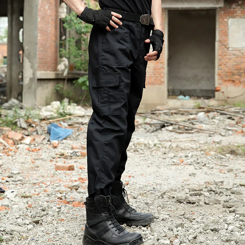 Black Military Tactical Cargo Pants Men 