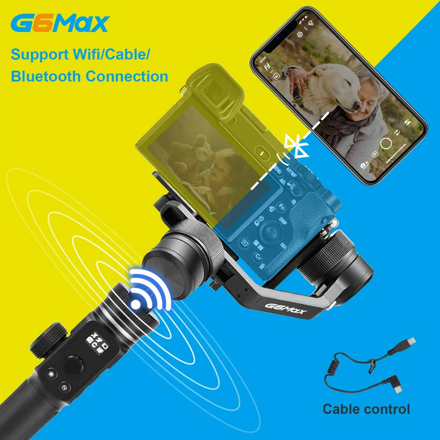 Feiyu G6 Max 3-Axis Handheld Camera Gimbal Stabilizer for Mirrorless camera Pocket Camera GoPro Hero 8 7 6 Smartphone