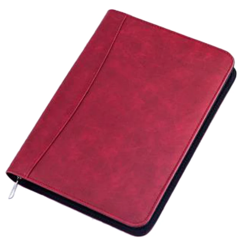 

A5 Padfolio with Calculator Zipper Binder Notebook Briefcase File Executive Folder Spiral Travel Note Book