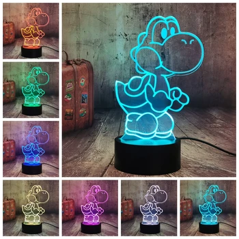 

Game Super Mario Yoshi 3D LED Night Light 7 Color Changing Kids Room Decoration USB Touch Remote Table Desk Lamp Lava Dropship