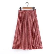 Женская элегантная плиссированная юбка с принтом mujer женский с эластичной талией повседневные стильные летние юбки до середины икры