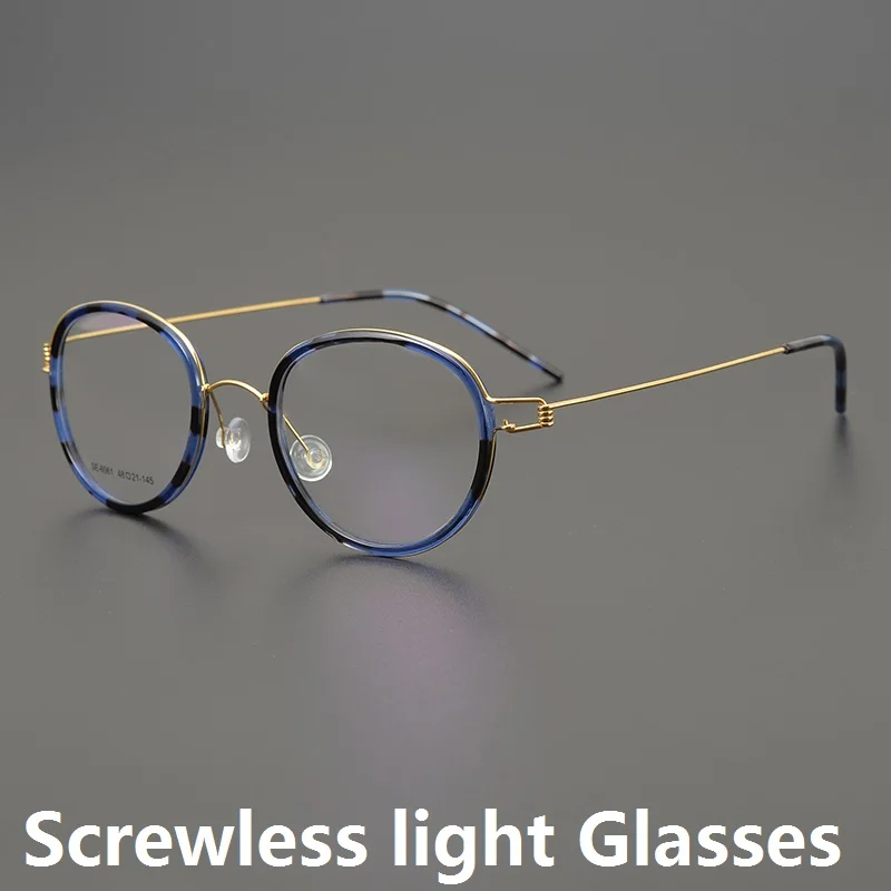 Denmark Brand Retro Round Eyeglasses Titanium Glasses Frame Men Woman