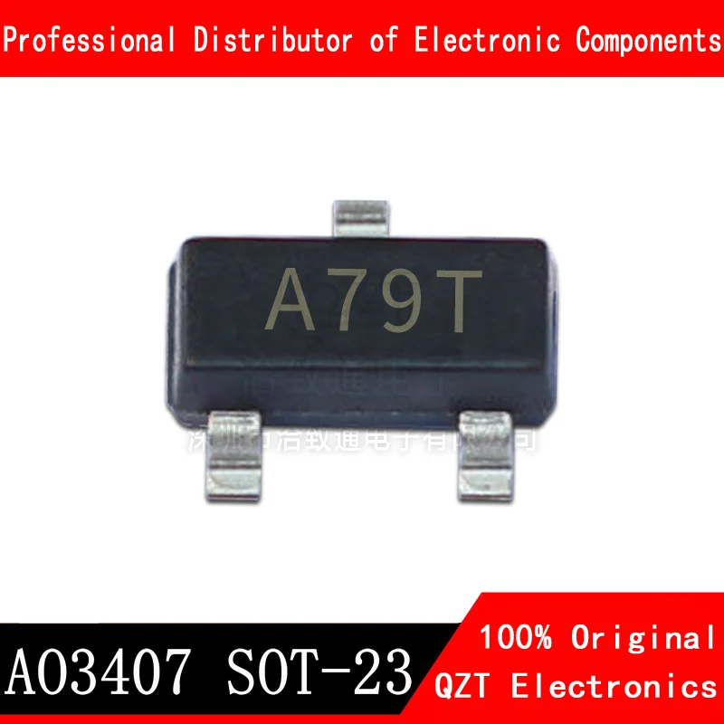 50pcs AO3407 3407 SOT23-3 MOSFET A79T MOSFT P-Ch -30V -3.6A 64mOhm new and original | Электронные компоненты и