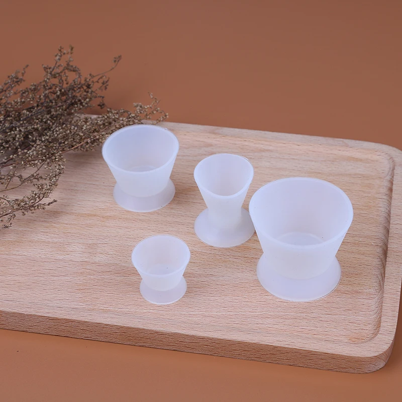 

4pcs/set Self-solidifying Cups Dental Lab Silicone Mixing Cup Dentist Dental Medical Equipment Rubber Mixing Bowl