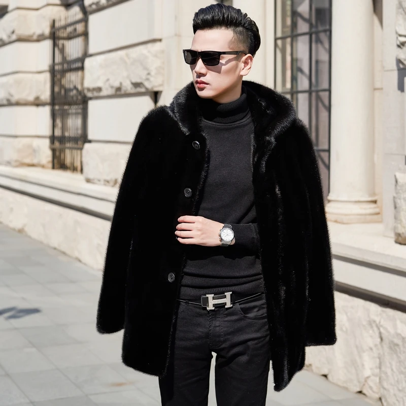 2020 натуральное меховое пальто зимняя куртка Мужская одежда мужская теплая