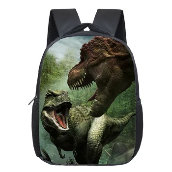 

12 inch 3D Dinosaur pattern Animals World Schoolbag Jurassic Dinosaur Kids Backpack Children Gift For Boys/Child Travel BookBag