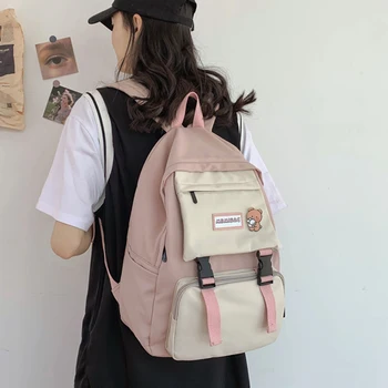 

2020 New Nylon Backpack Woman Patchwork Leisure Backpack Female School Bag For Teenage Girl Boy College Student Bagpack Rucksack